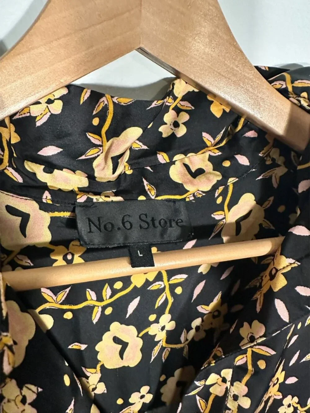 No.6 Store Black Floral Silky Maxi Dress L - Picture 6 of 6
